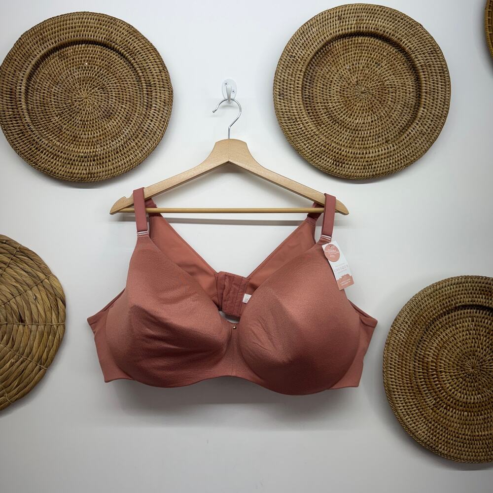 NEW Cacique Pink Lightly Lined Balconette Bra Plus Size 48DDD